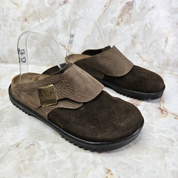 Birkenstock Betula Brown Leather Suede Slip-on Clog Mule Size 37 - L6 M4 - Picture 1 of 7